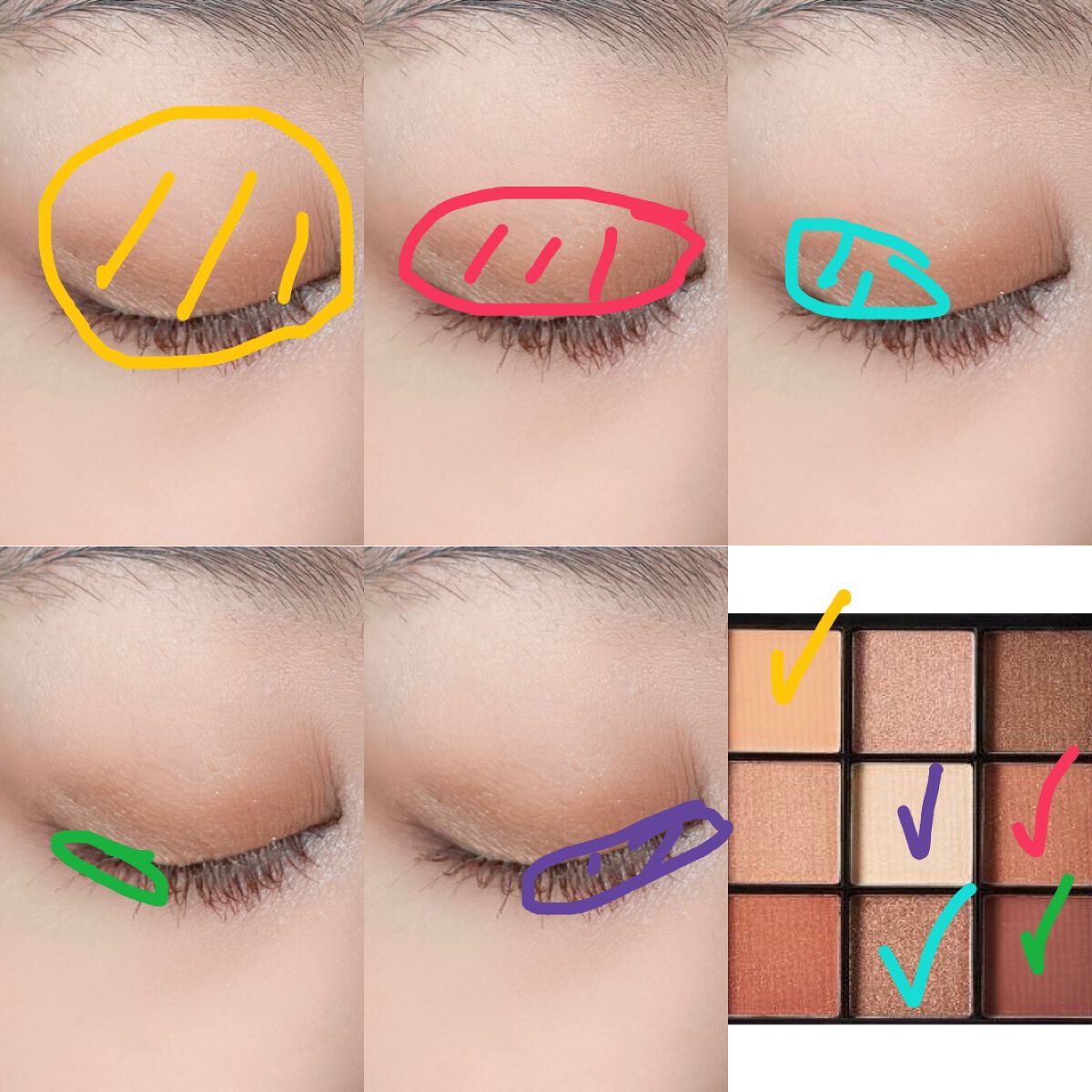 UR GLAM BLOOMING EYE COLOR PALETTE/U R GLAM/アイシャドウパレットを使ったクチコミ(2枚目)