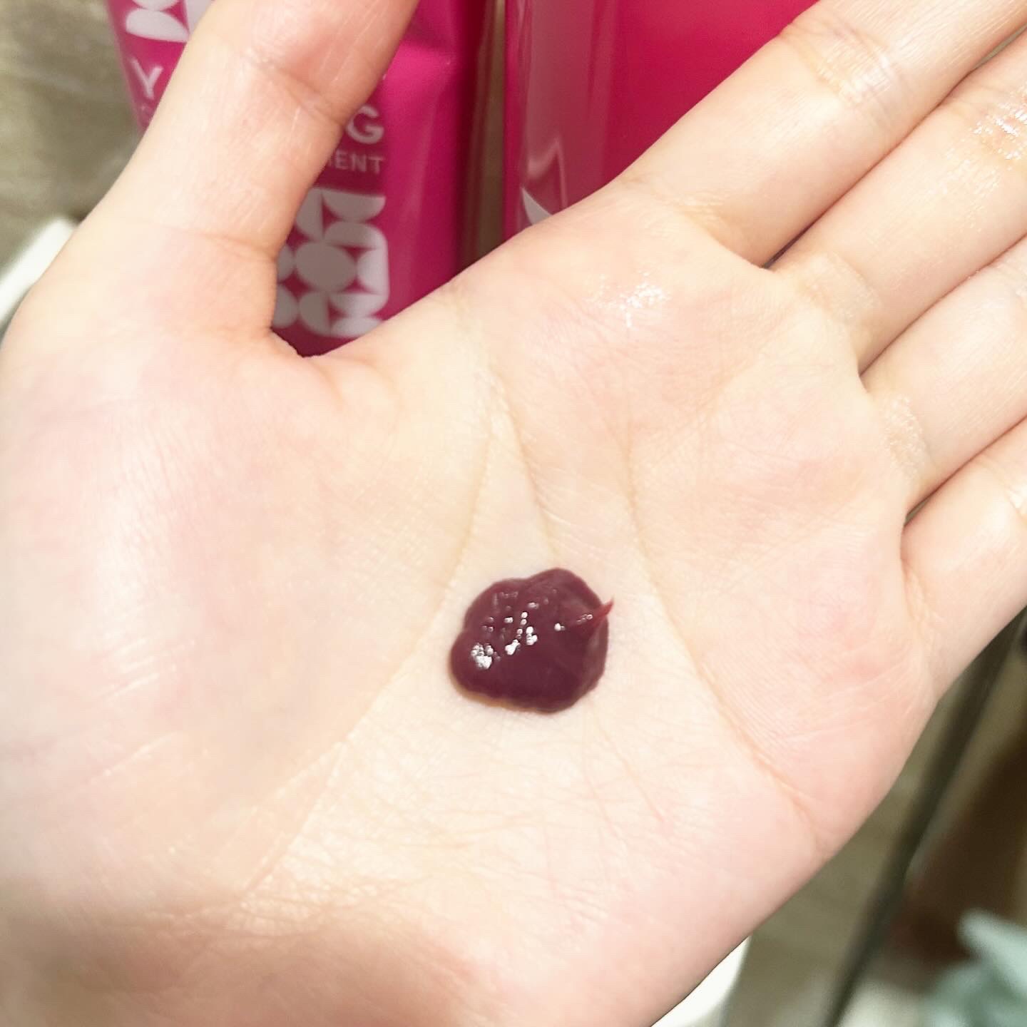 ユチャ　カラーシャンプー/カラートリートメント ピンク トリートメント（180g）/YUCHAG/市販シャンプーを使ったクチコミ（3枚目）