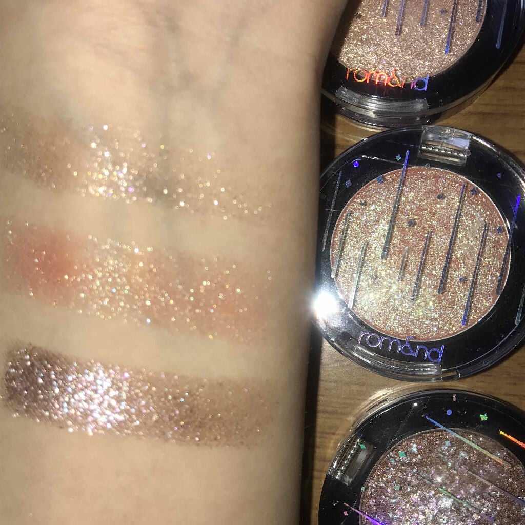 グリッター シャドウ カラー/rom&nd/グリッターを使ったクチコミ(4枚目)