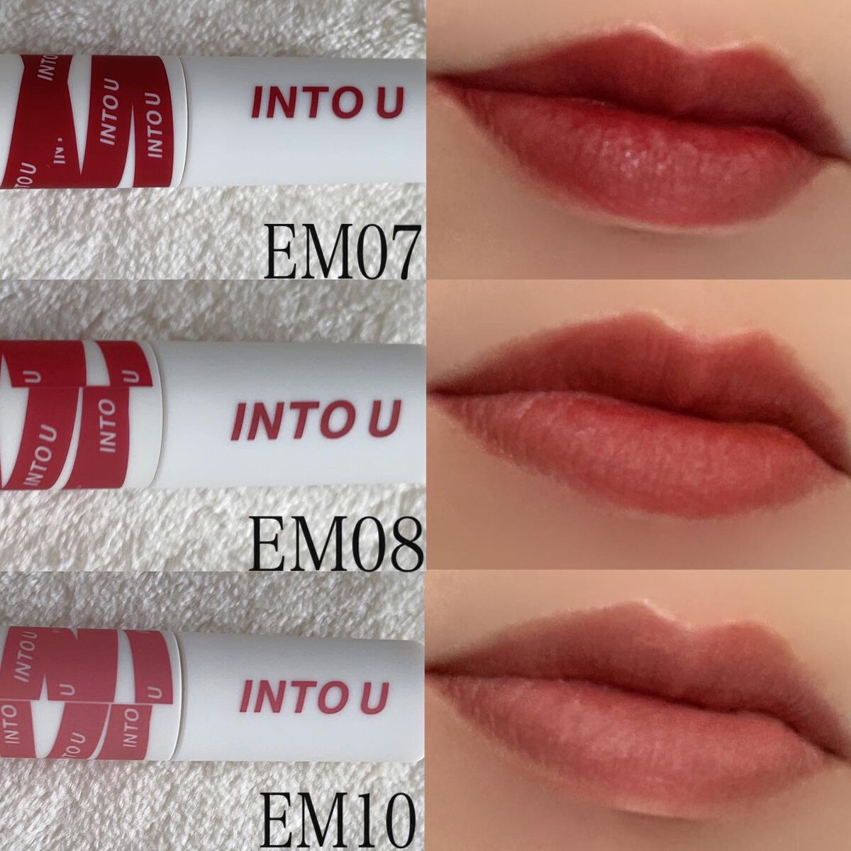 スーパーマットリップ&チークマッド/INTO U/口紅を使ったクチコミ(2枚目)