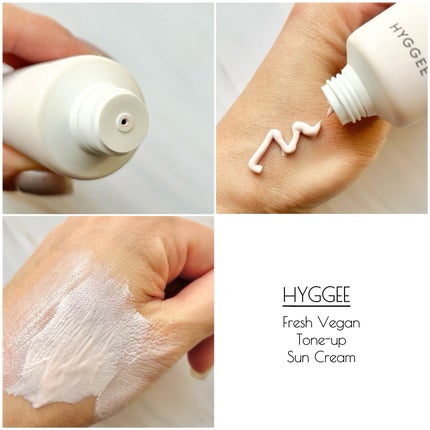 フレッシュヴィーガントーンアップサンクリーム/HYGGEE/日焼け止めクリームを使ったクチコミ(2枚目)