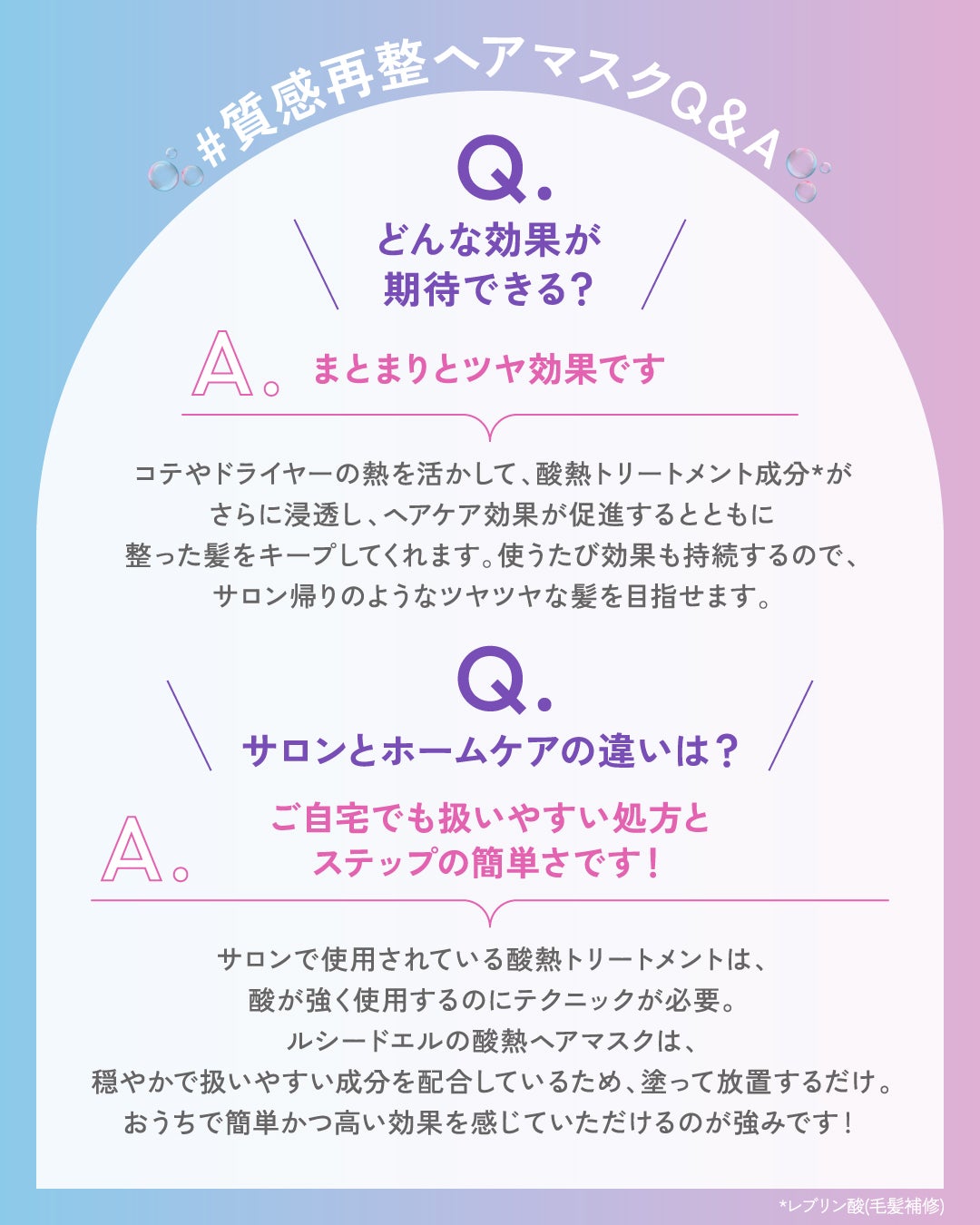 ルシードエル公式アカウント on LIPS 「【Q&A💡】よくいただく質問にお答えします!✨酸熱トリートメン..」(2枚目)