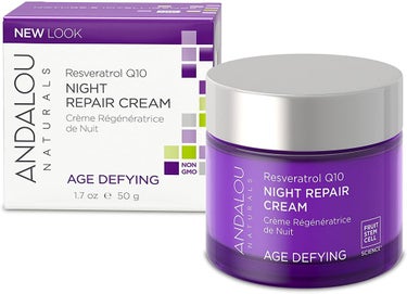 Night Repair Cream with Resveratrol Q10 Age-Defying Andalou Naturals