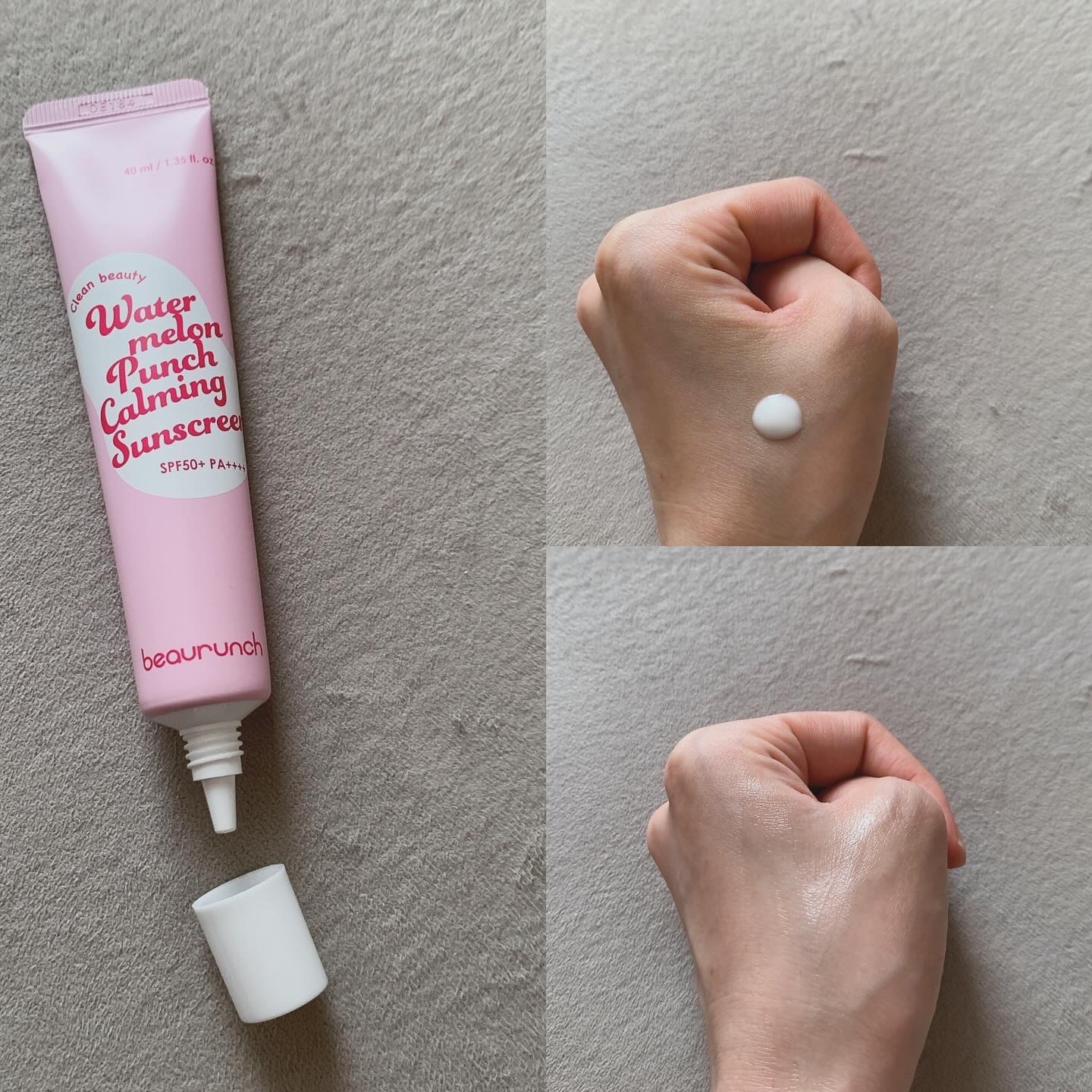 ウォーターメロン パンチ カミング サンスクリーン / スイカサンクリーム / SPF 50+ PA++++  /ビューランチ/日焼け止めクリームを使ったクチコミ（2枚目）