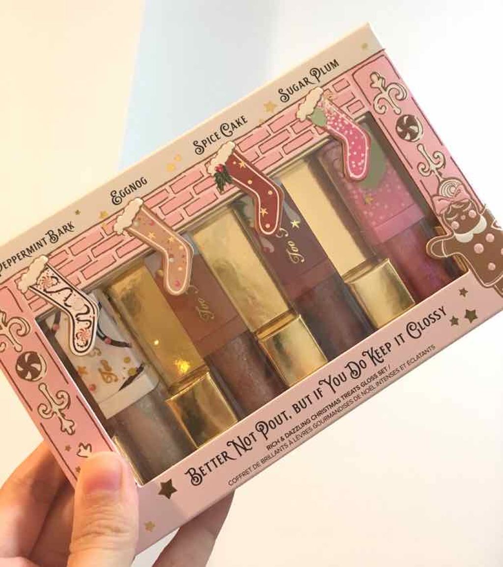 リッチ＆ダズリン ハイシャイン スパークリング リップグロス ホリデー セット/Too Faced/メイクアップキットを使ったクチコミ（1枚目）