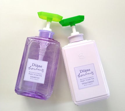 ダイアン ダイアンボヌール モイスト&リペア シャンプー/トリートメント ナイトドリームティーの香りのクチコミ「「ダイアンボヌール」の新商品。パッケージも可愛く、オシャレですよね♪
こちらは、新睡眠時間を.....」(1枚目)