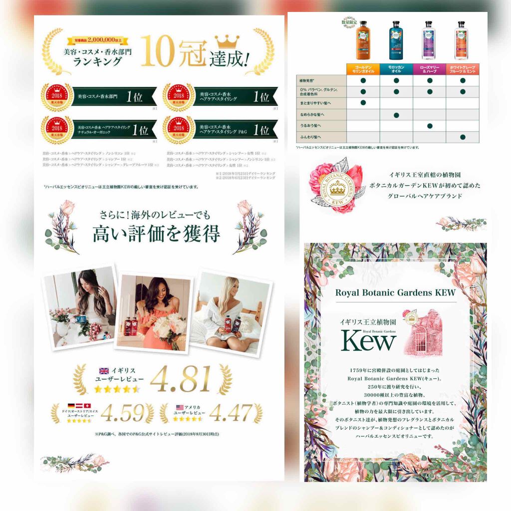 ビオリニュー モロッカンオイル シャンプー／コンディショナー/ハーバルエッセンス/市販シャンプーを使ったクチコミ（2枚目）