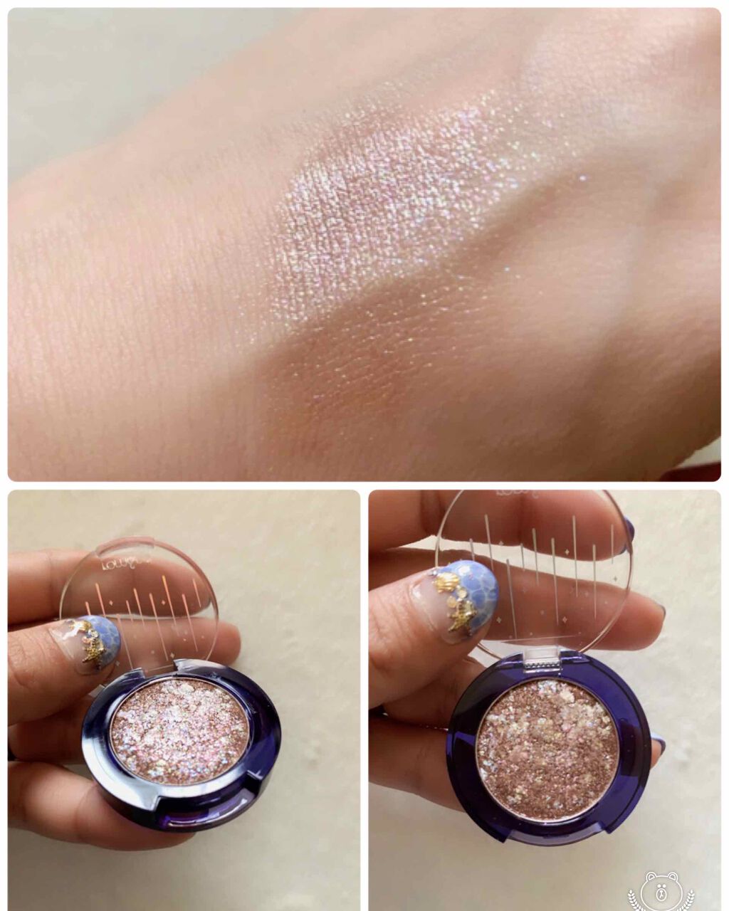 グリッター シャドウ カラー/rom&nd/グリッターを使ったクチコミ（2枚目）