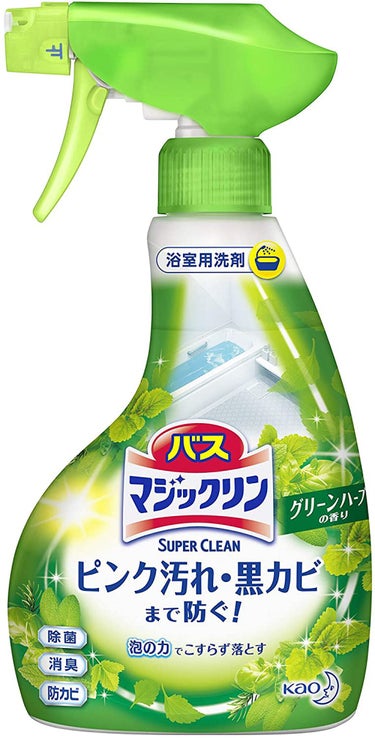 バスマジックリン泡立ちスプレー SUPER CLEAN グリーンハーブの香り 本体 380ml