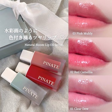 ナチュラルブルームリップオイルセラム 3色セット/PINATE/リップグロスを使ったクチコミ（1枚目）