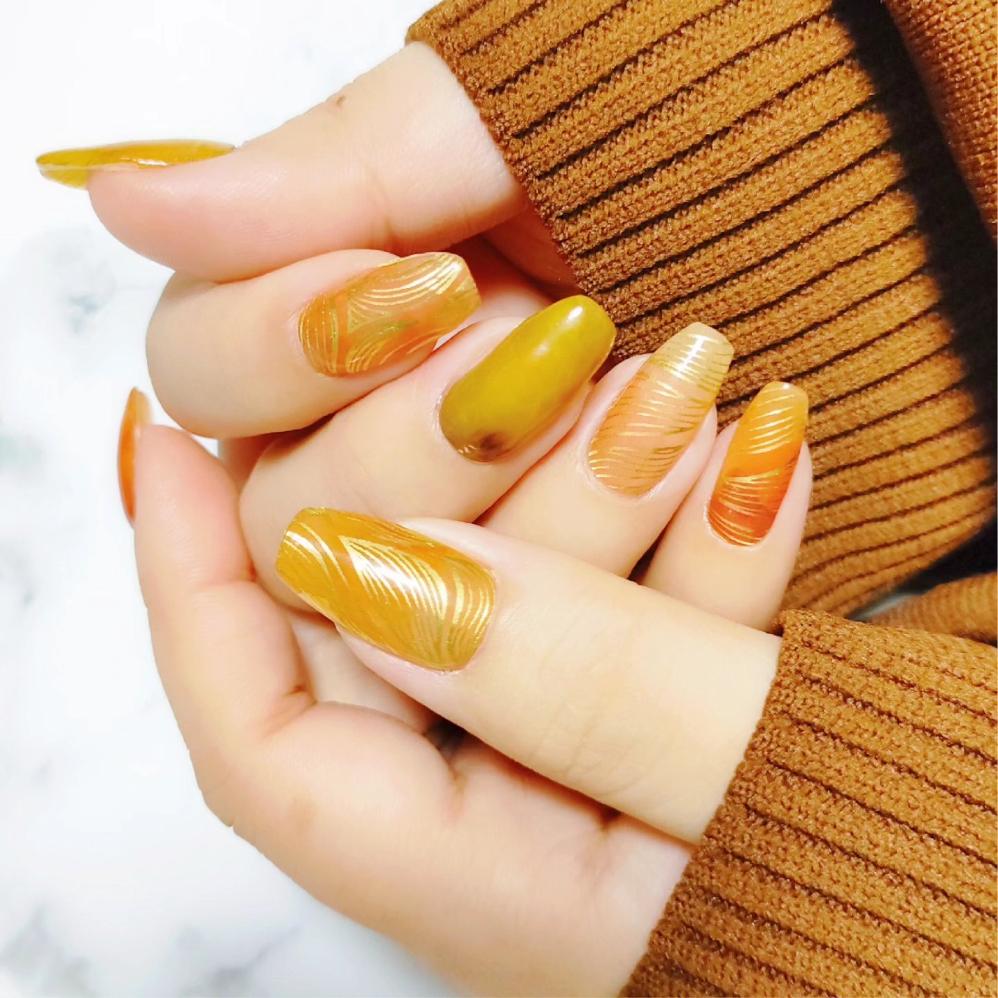 貼って固めるジェルネイルシール/Ururila/ネイルシールを使ったクチコミ（3枚目）