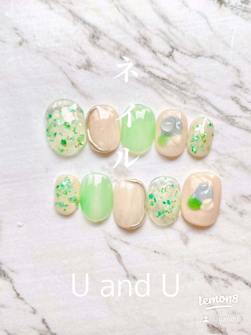 とり on LIPS 「涼しいネイル〜🎐#ネイルチップ#ジェルネイル#ネイルデザイン#..」(1枚目)