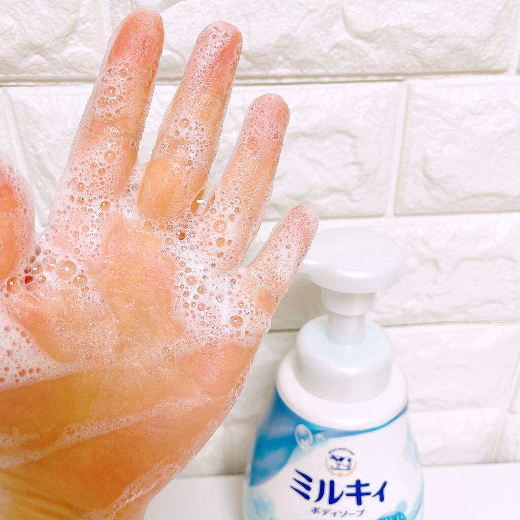 泡で出てくる ミルキィボディソープ やさしいせっけんの香り/ミルキィ/ボディソープを使ったクチコミ（3枚目）