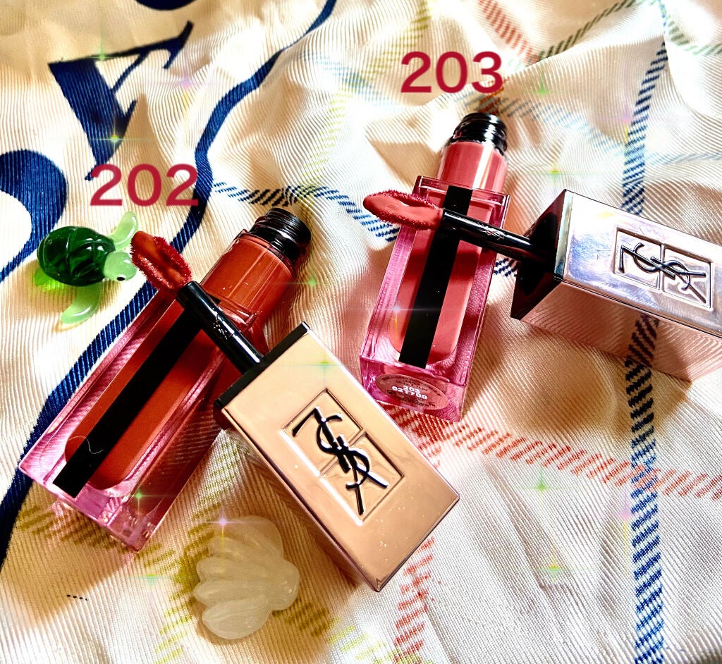 ルージュ ピュールクチュール ヴェルニ ウォーターグロウ/YVES SAINT LAURENT BEAUTE/口紅を使ったクチコミ(2枚目)