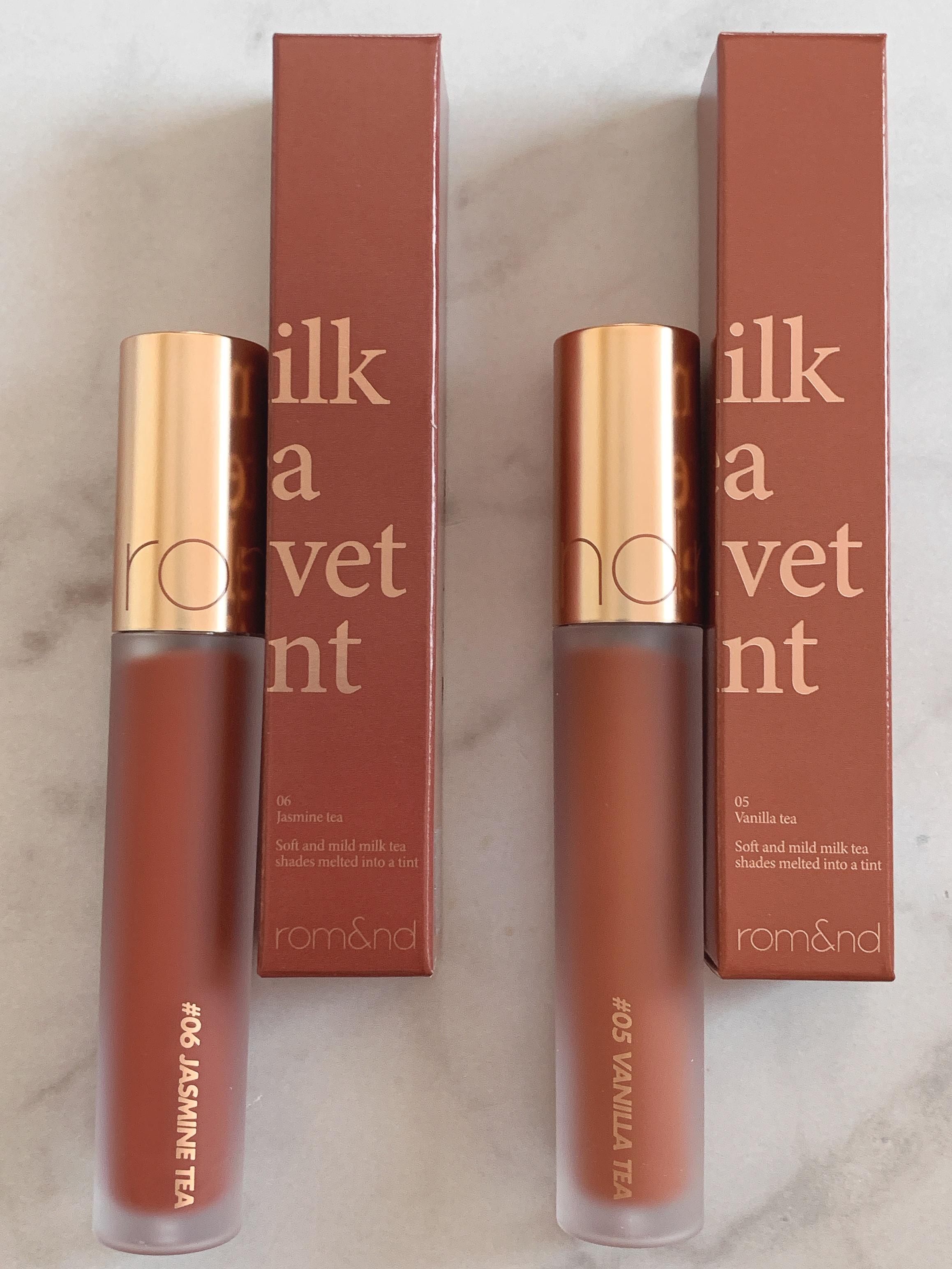 ミルクティーベルベットティント 06 ジャスミンティー/rom&nd/リップティントを使ったクチコミ（1枚目）
