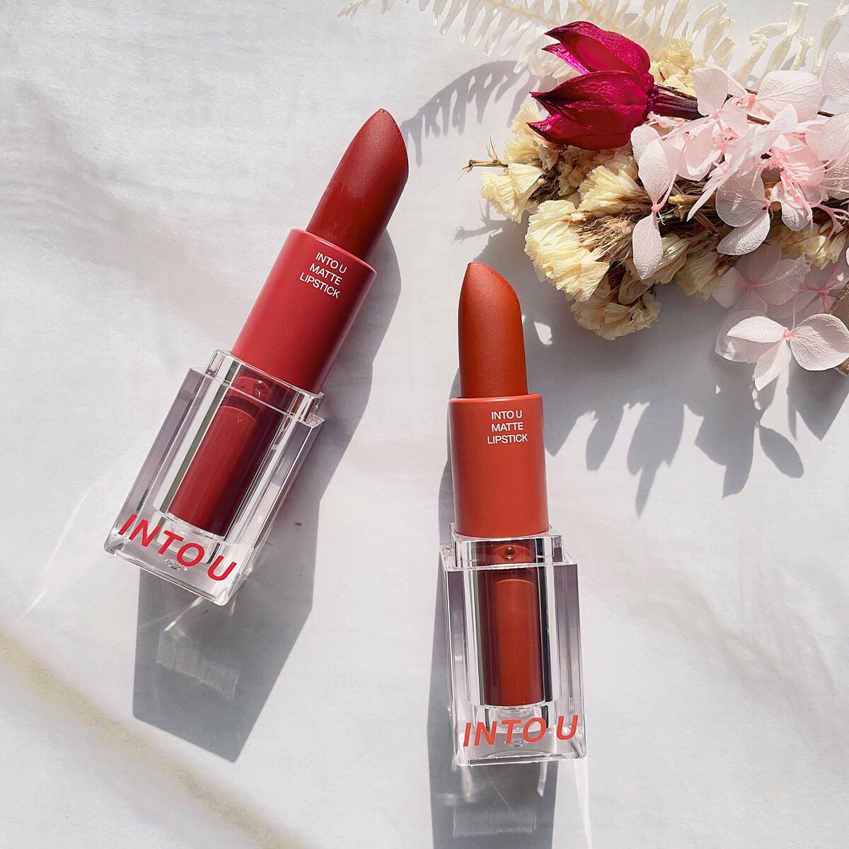 フェザーマットリップスティック/INTO U/口紅を使ったクチコミ(5枚目)