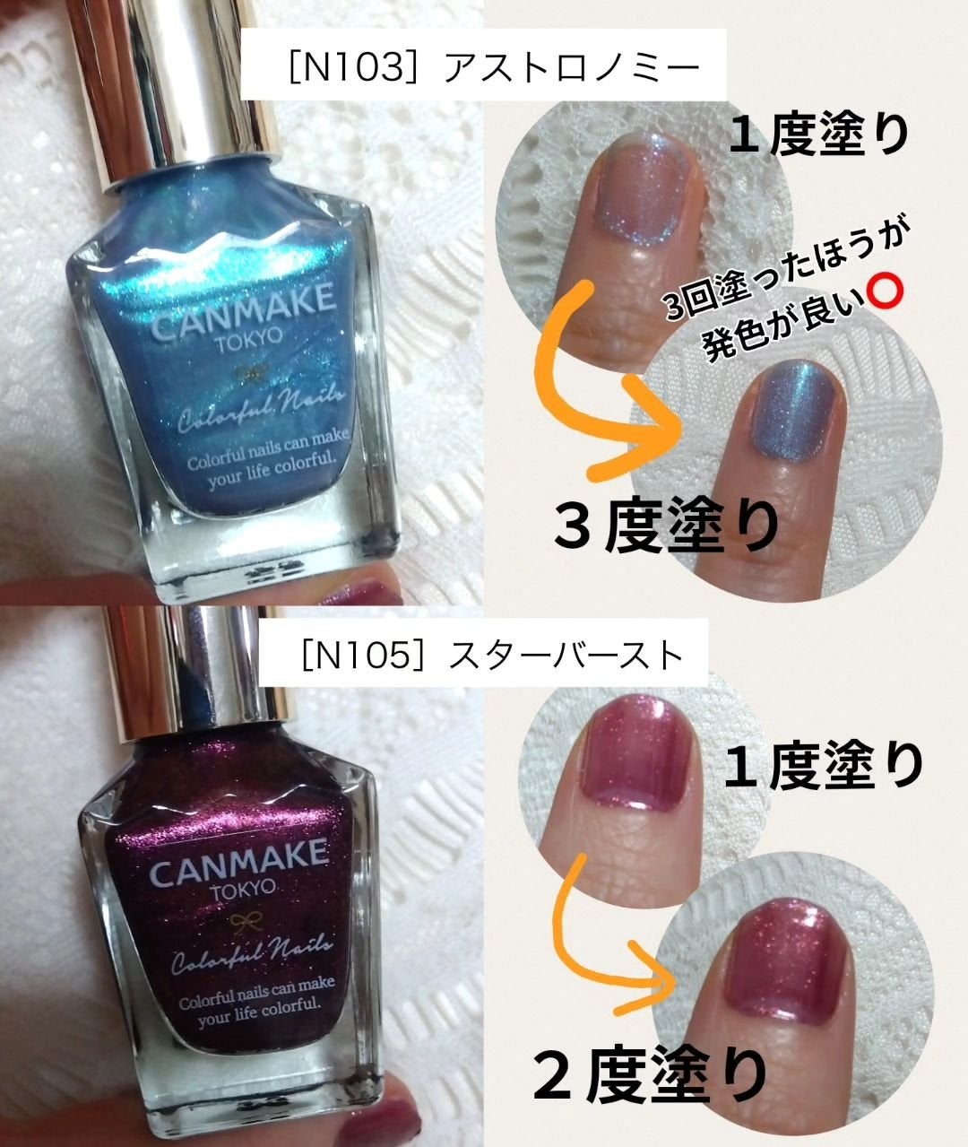 カラフルネイルズ/キャンメイク/マニキュアを使ったクチコミ(5枚目)