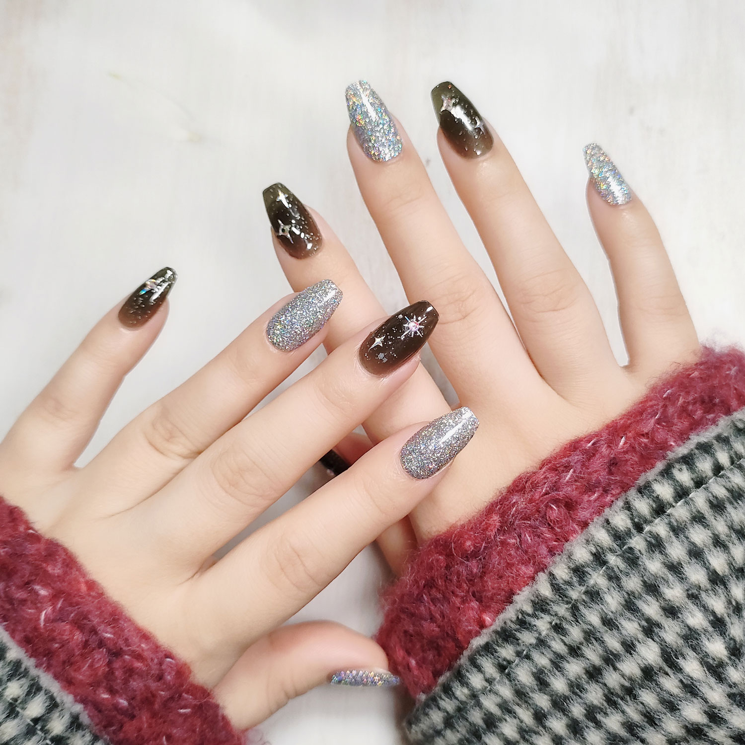 FINGER SUIT NAIL ネイルチップ 9個セット おまけシール付き