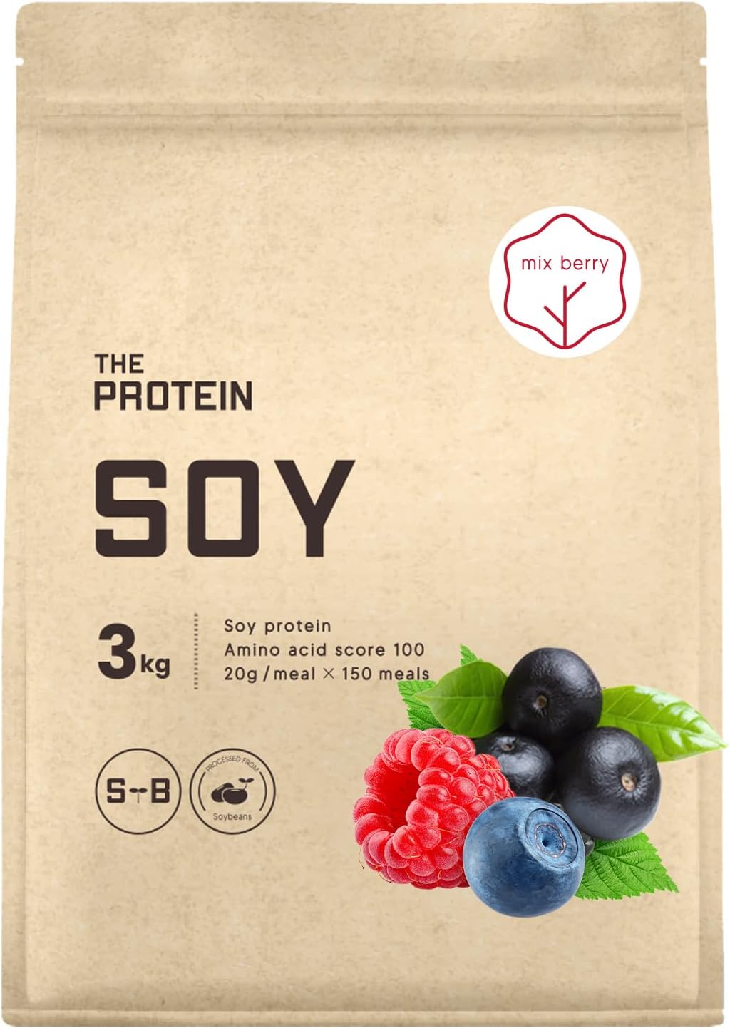 THE PROTEIN ソイプロテイン ミックスベリー風味 3kg