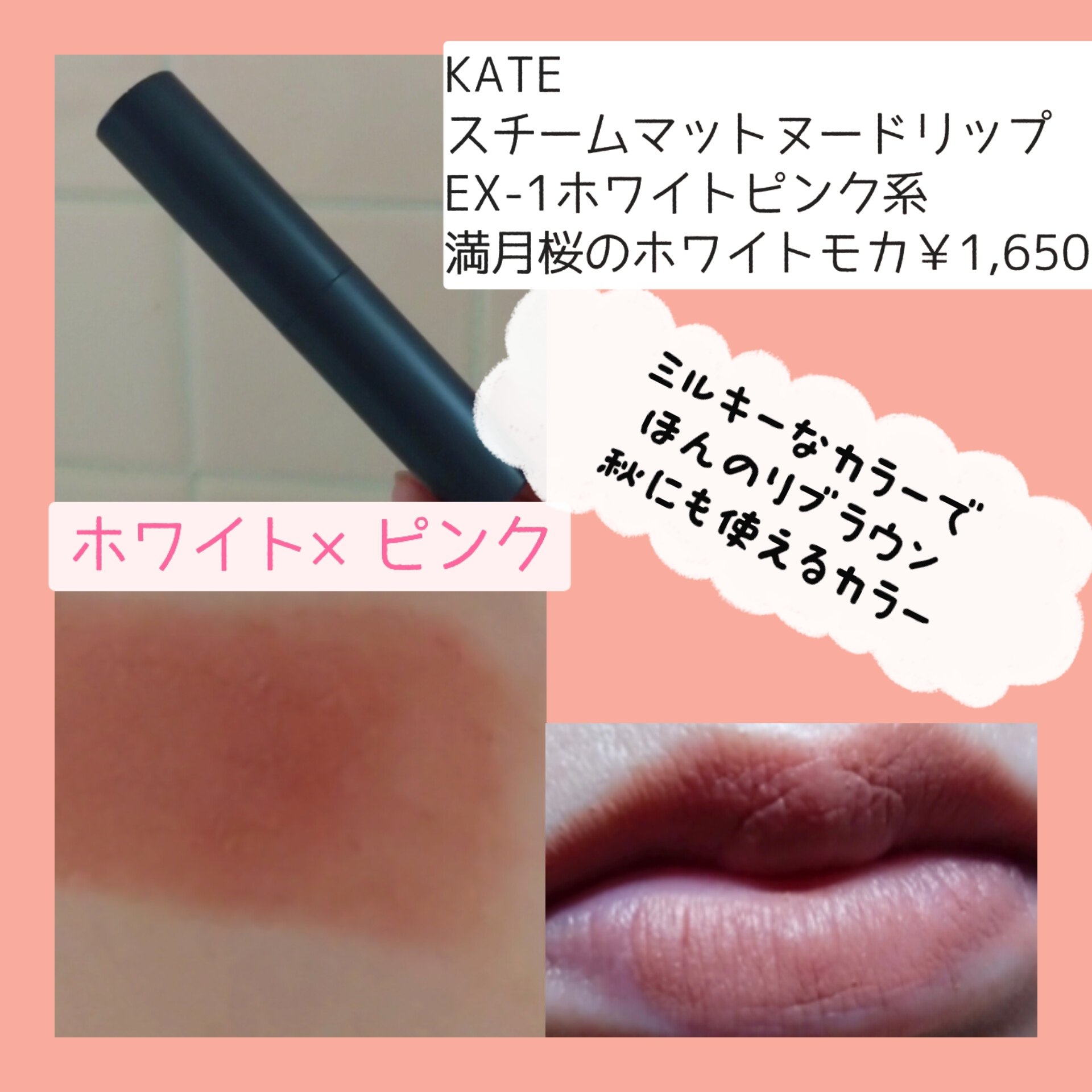 スチームマットヌードリップ/KATE/口紅を使ったクチコミ（3枚目）