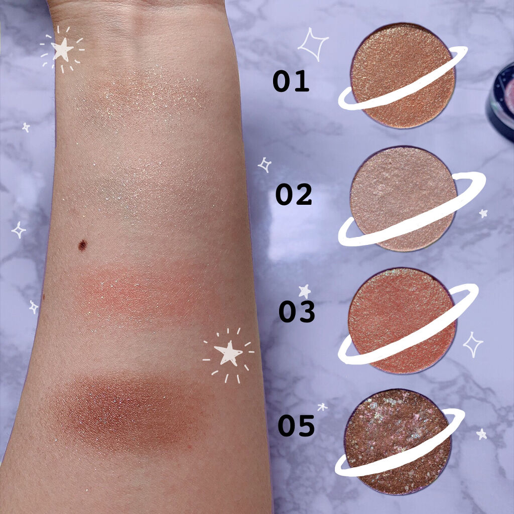 グリッター シャドウ カラー/rom&nd/グリッターを使ったクチコミ（2枚目）