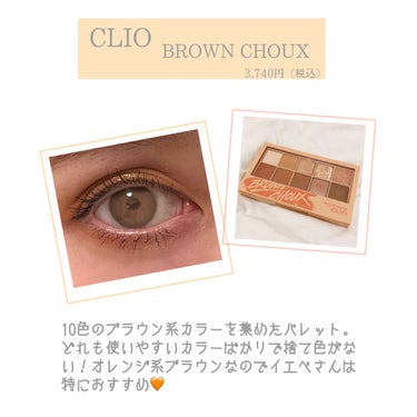 CLIO プロ アイ パレットのクチコミ「CLIO アイシャドウパレット
brown choux    3,740円

オレンジブラウン.....」（2枚目）