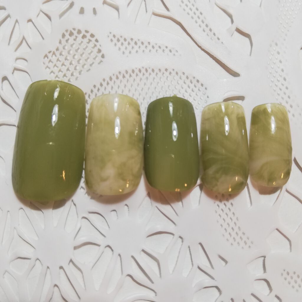 #抹茶ラテネイル,#不器用ネイル,#りかの不器用ネイル,#ネイル,#夏色ネイル,#新作ネイルのネイルデザイン