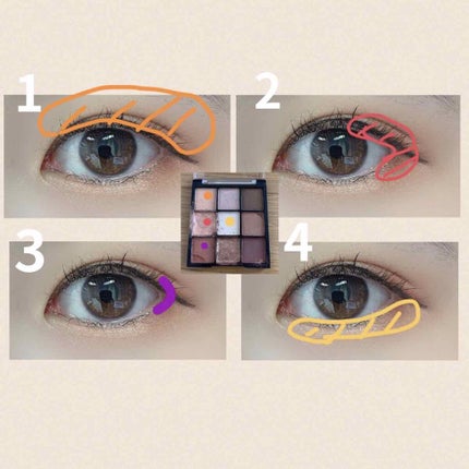 UR GLAM BLOOMING EYE COLOR PALETTE/U R GLAM/アイシャドウパレットを使ったクチコミ(2枚目)