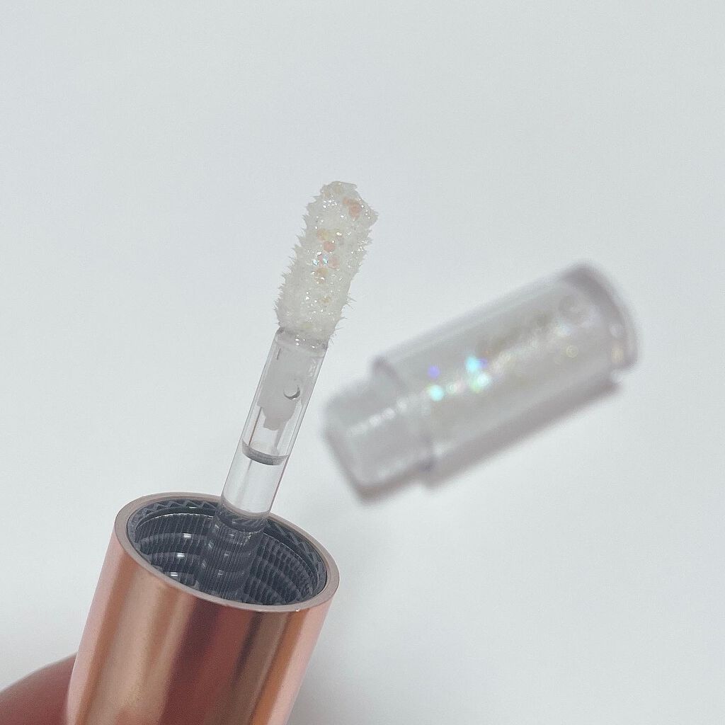 シャンパンアイグリッター 01 ピュアホワイト/Peach C/グリッターを使ったクチコミ（3枚目）