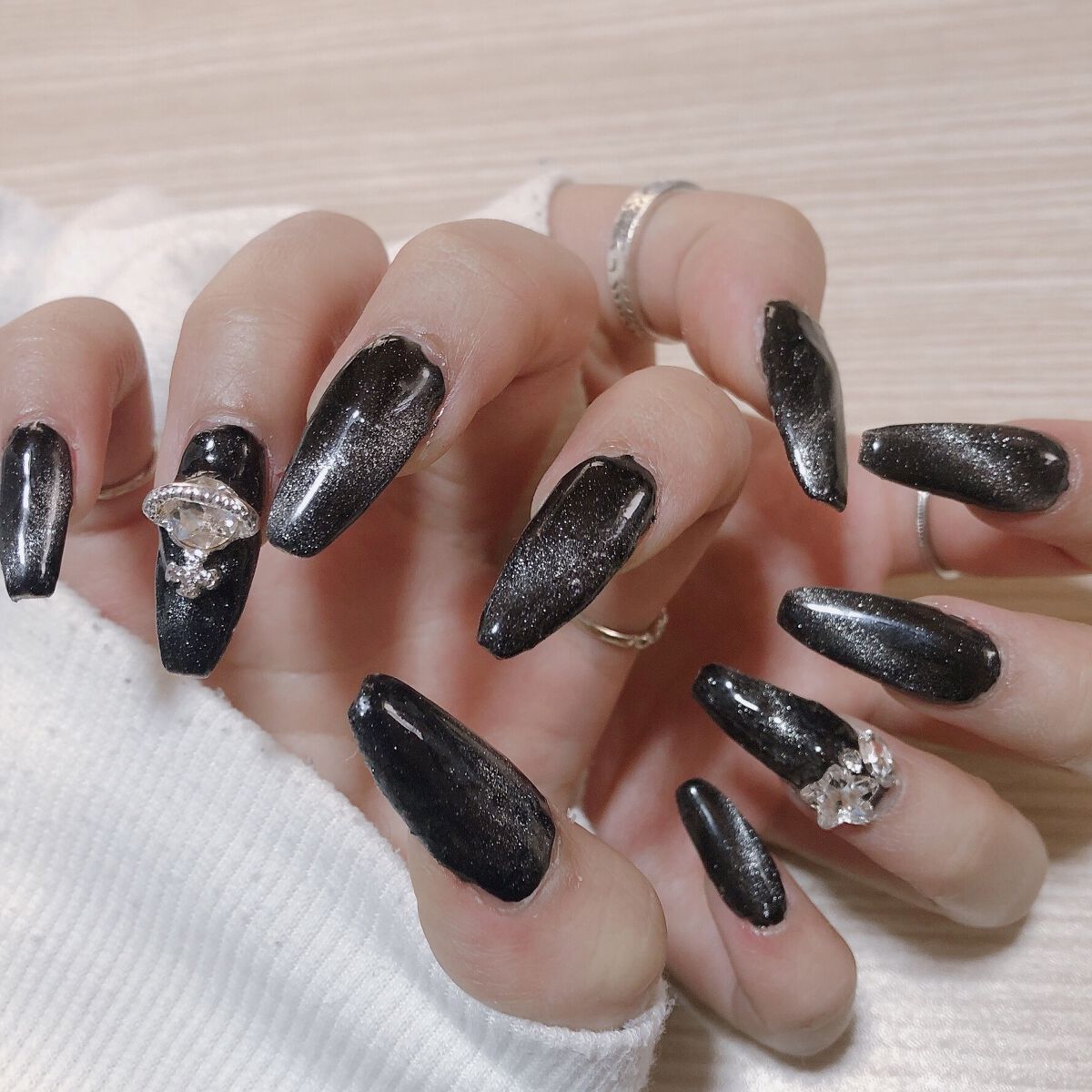 #ネイル,#セルフネイル,#マグネットネイル,#宇宙ネイルのネイルデザイン