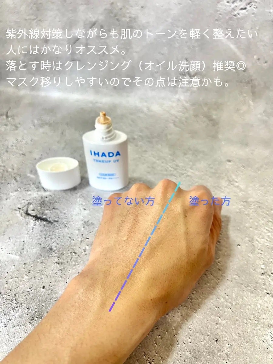 りとまる on LIPS 「イハダの日焼け止め、高い紫外線防止効果はもちろんのこと色補正機..」(4枚目)