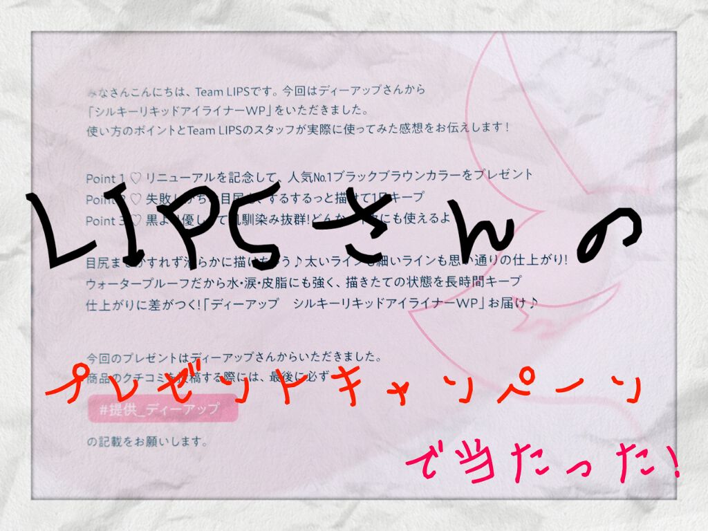 【旧品】シルキーリキッドアイライナーWP/D-UP/リキッドアイライナーを使ったクチコミ（1枚目）