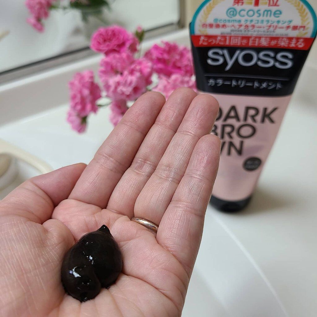 カラートリートメント ダークブラウン/サイオス/ヘアカラーを使ったクチコミ（2枚目）
