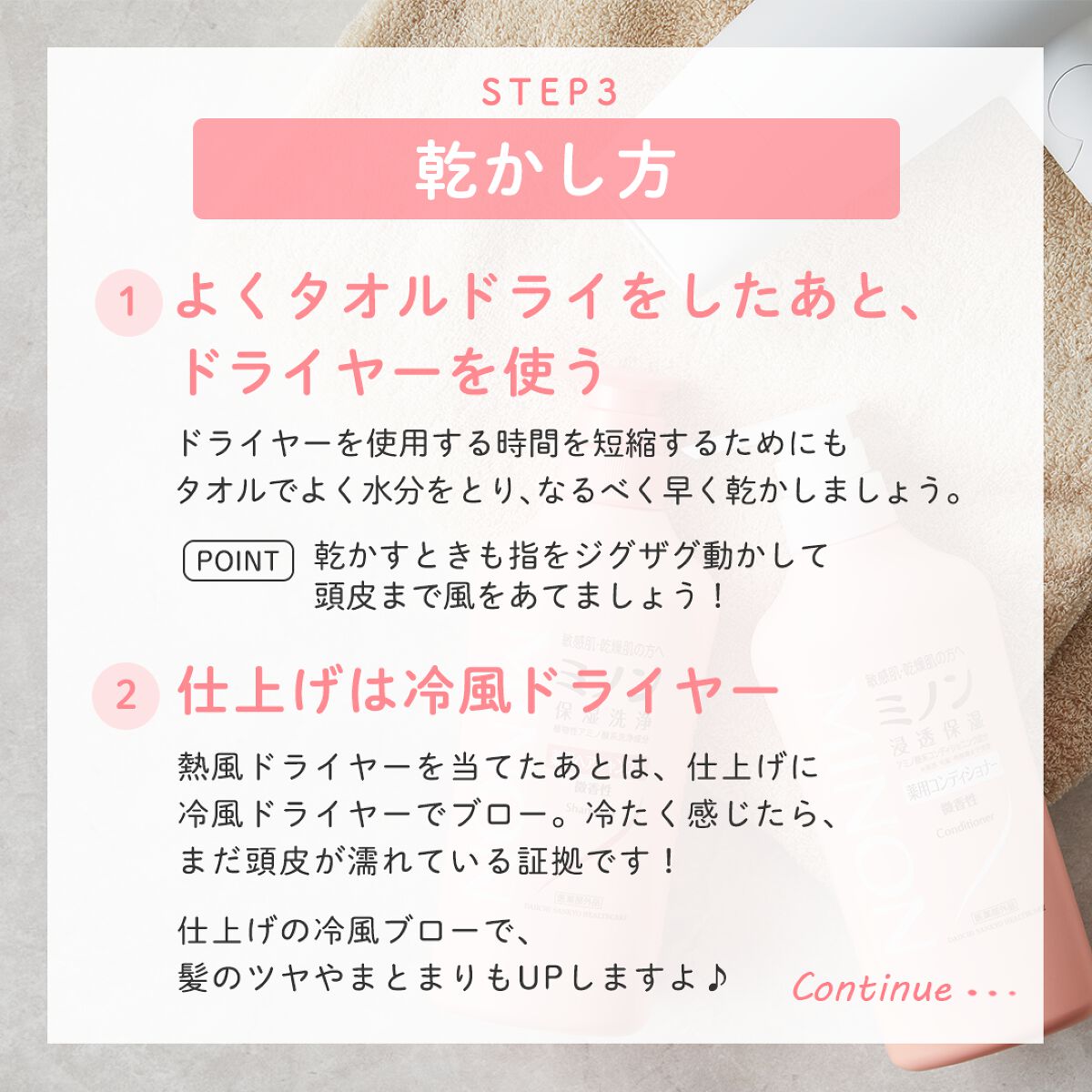 ミノン薬用ヘアシャンプー/薬用コンディショナー/ミノン/市販シャンプーを使ったクチコミ(4枚目)