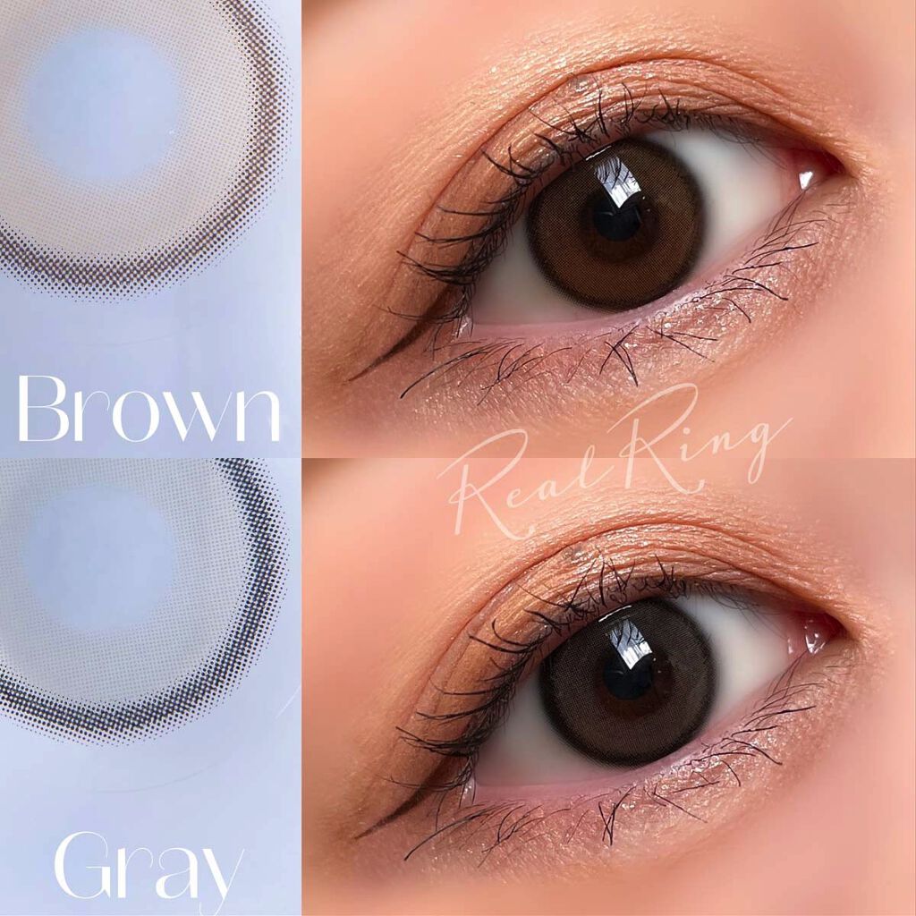 Real Ring 1Month グレー/OLENS/１ヶ月（１MONTH）カラコンを使ったクチコミ（2枚目）
