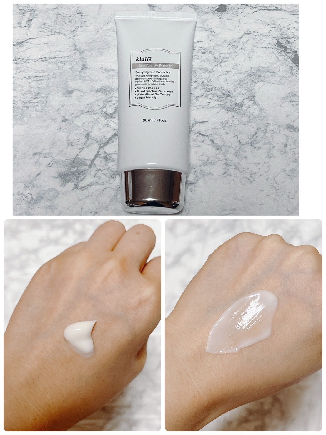 ソフトエアリーUVエッセンス/Klairs/日焼け止めローションを使ったクチコミ(4枚目)
