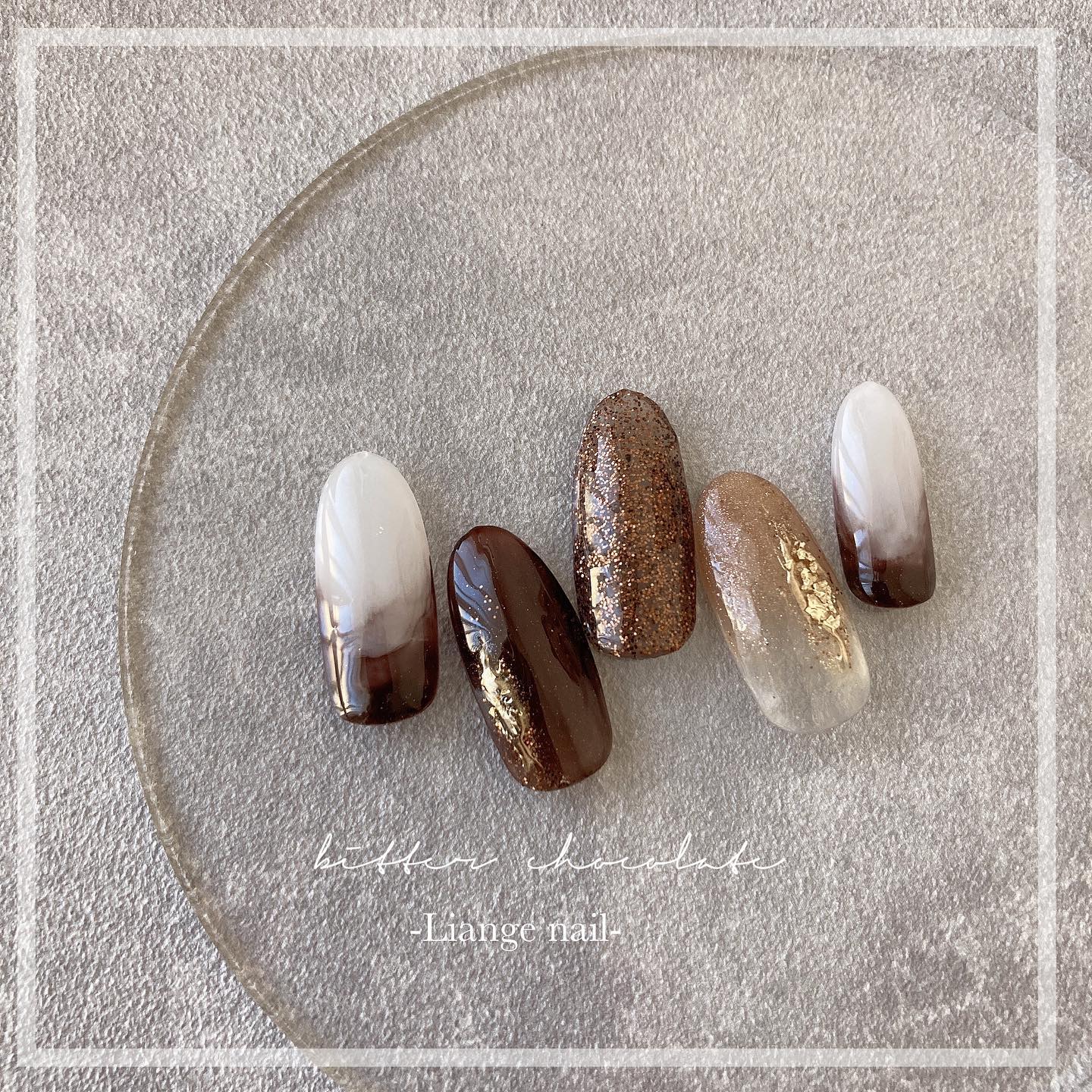 #リアンジェネイル,#柏ネイル,#ネイル,#ブラウンネイル,#ニュアンスネイルのネイルデザイン