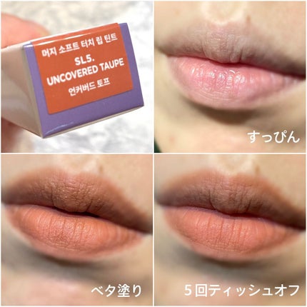 Soft touch lip tint SL5. アンカバード トープ/MERZY/口紅の画像