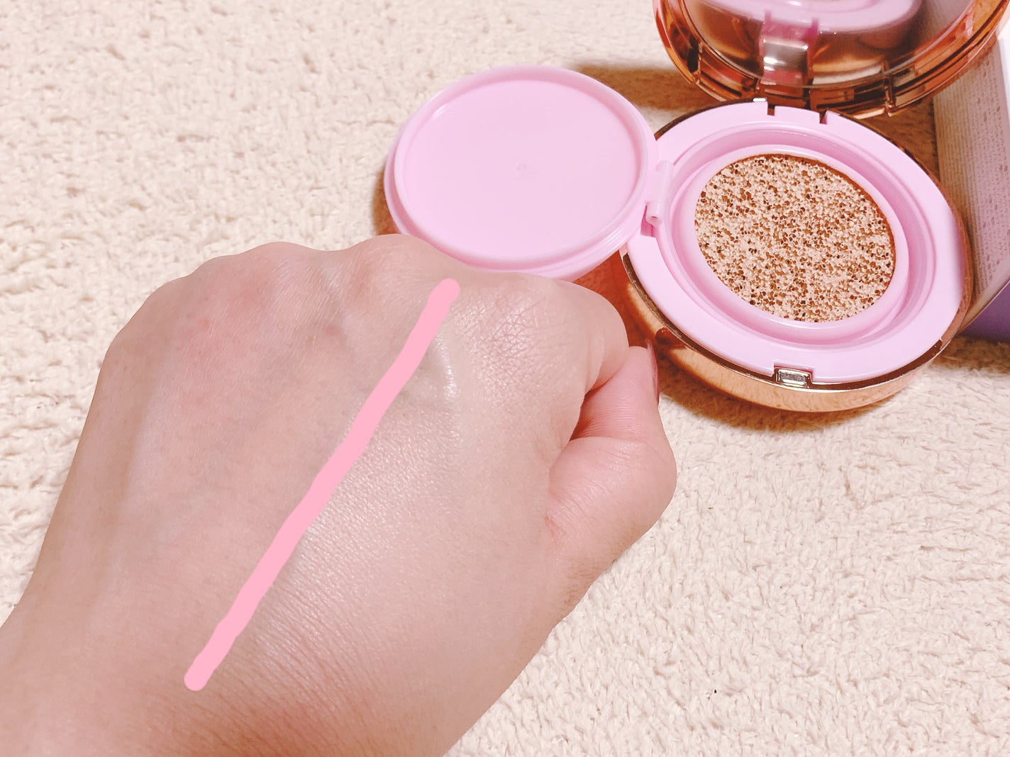 ピンクティーツリーカバープライマークッション/APLIN/クッションファンデーションを使ったクチコミ(4枚目)