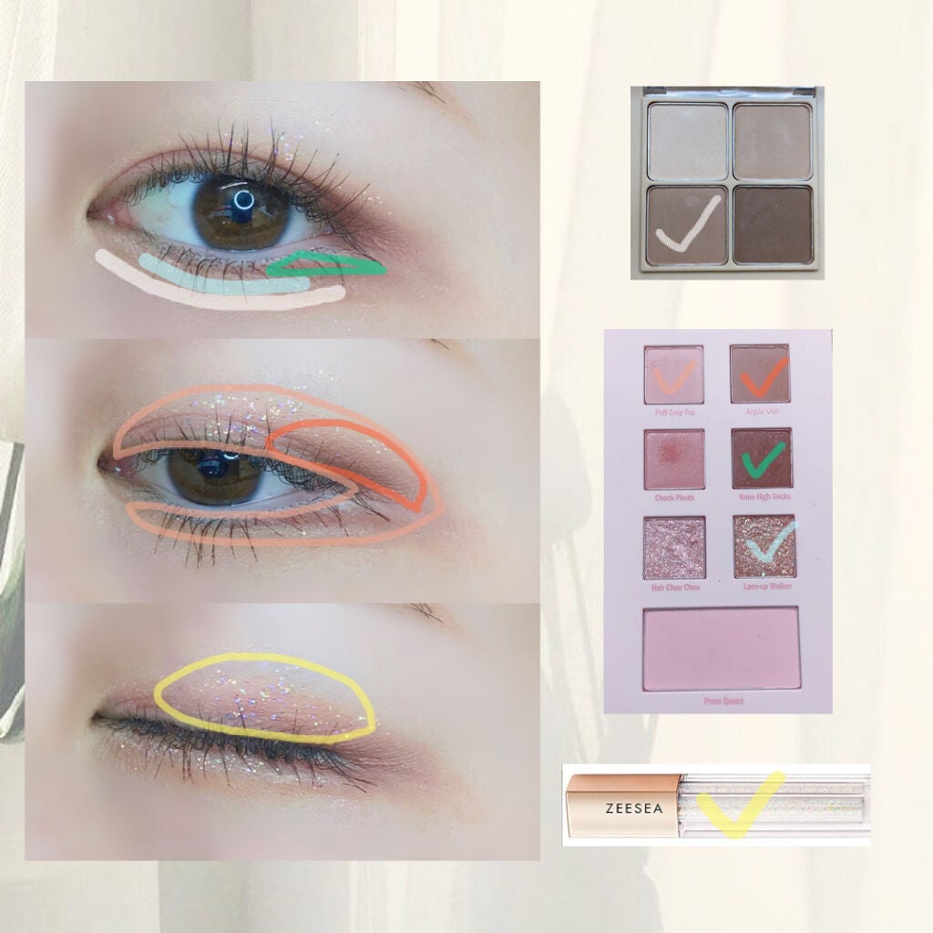 ダイヤモンドシリーズ 星空リキッドアイシャドウ/ZEESEA/リキッドアイシャドウを使ったクチコミ(2枚目)