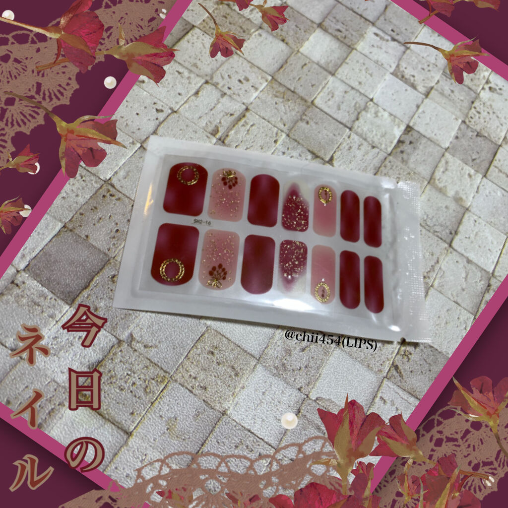 ネイルシール/Qoo10/ネイルシールを使ったクチコミ（2枚目）