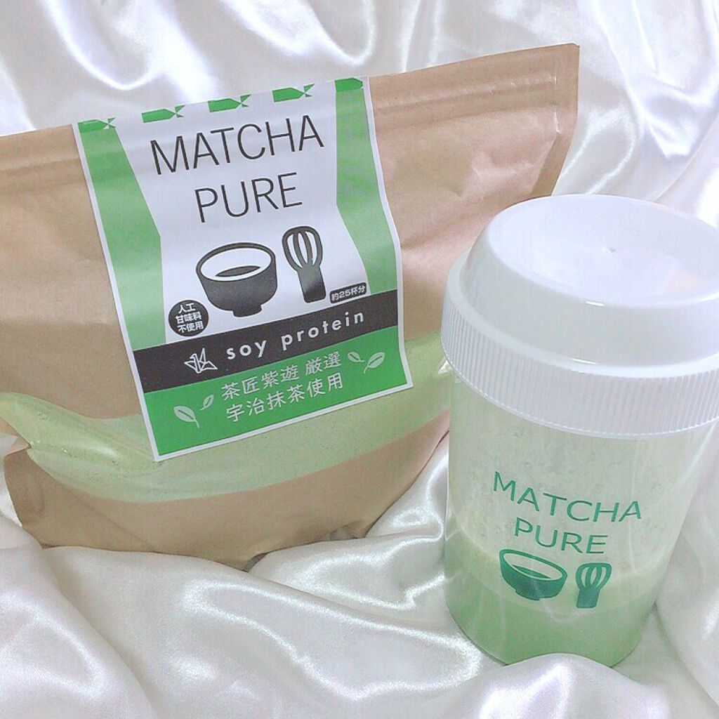 MATCHA PURE(プロテインパウダー)/ピュアパートナー/ソイプロテインを使ったクチコミ(1枚目)