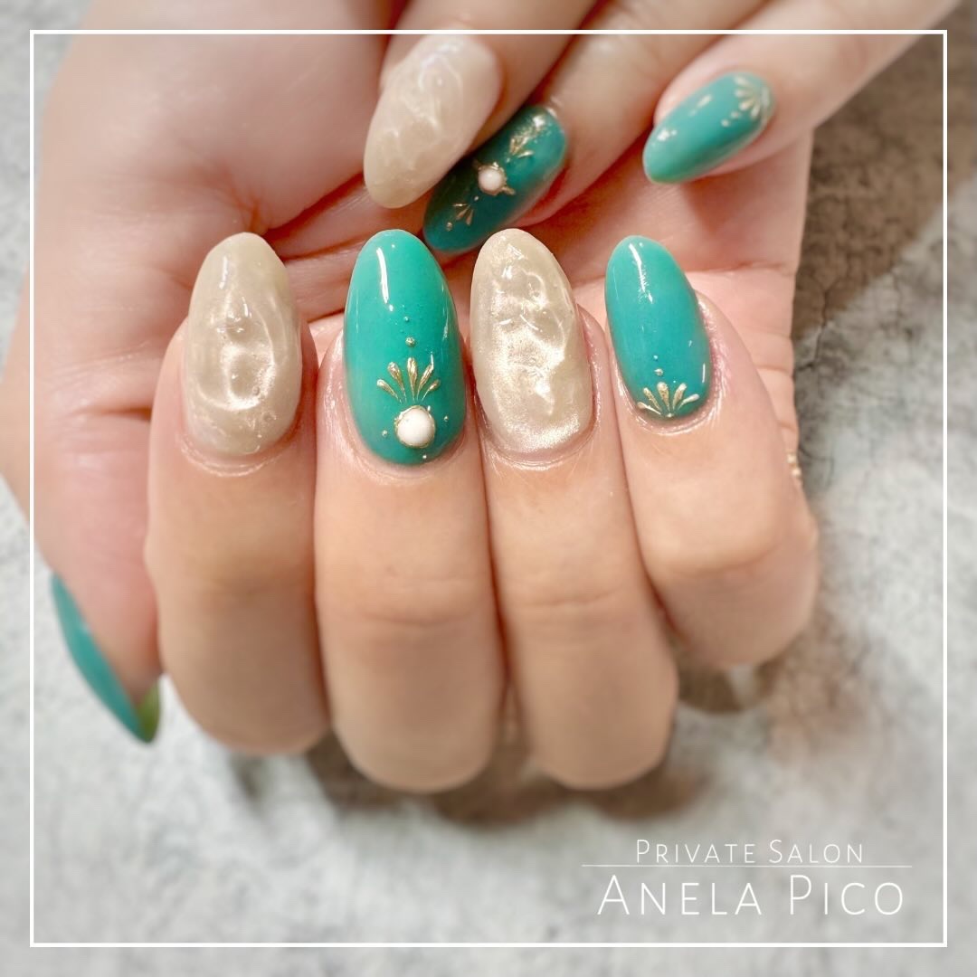 #ネイル,#ジェルネイル,#夏ネイル,#サマーネイル,#氷ネイルのネイルデザイン