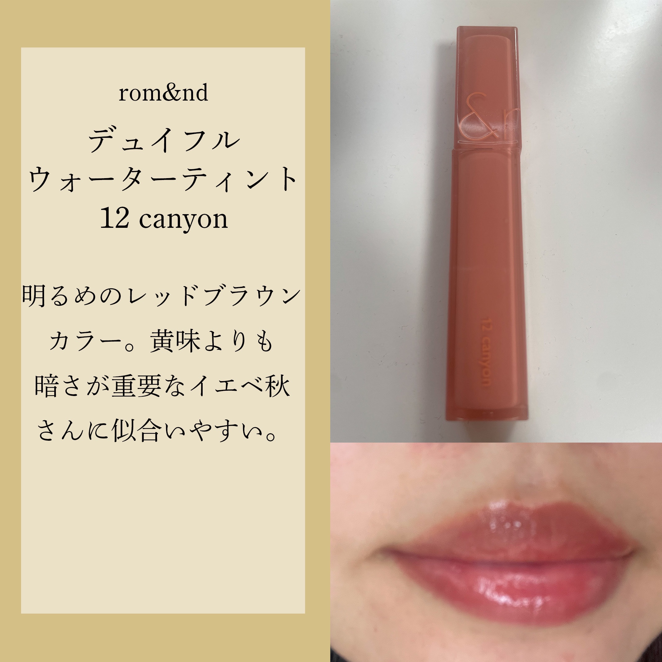 デュイフルウォーターティント/rom&nd/リップティントを使ったクチコミ（3枚目）