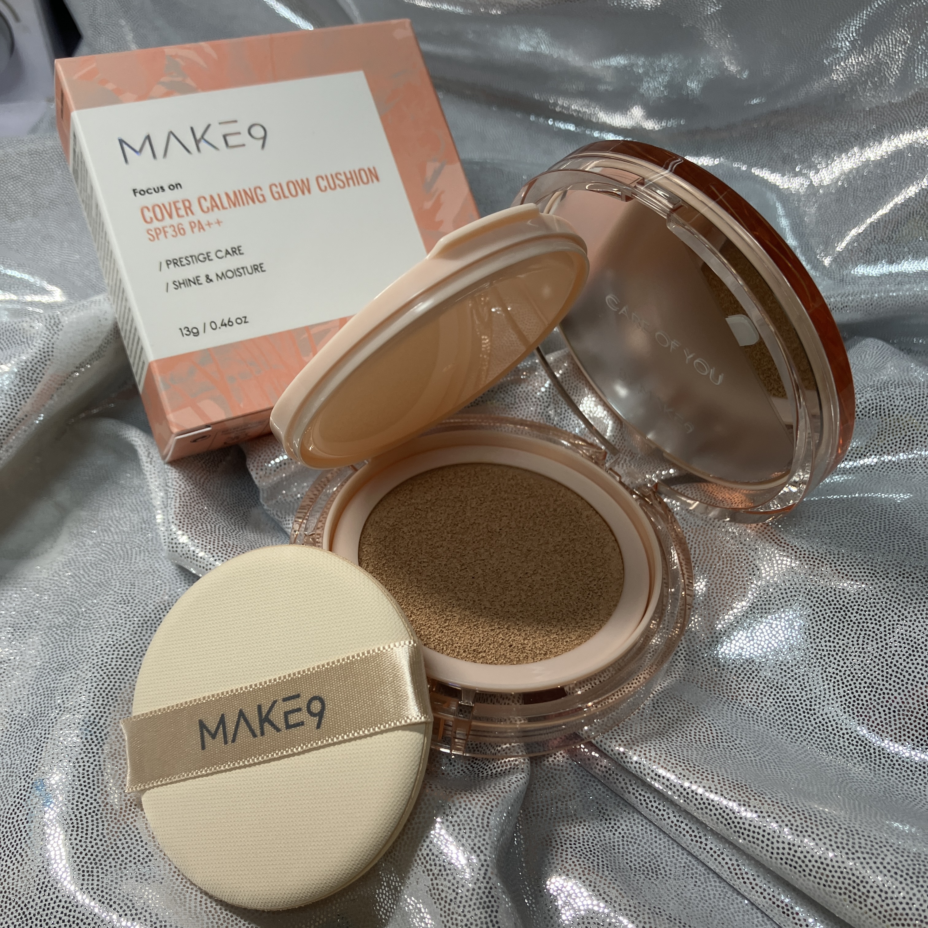 ヌードカーミンググロークッション/MAKE9/クッションファンデーションを使ったクチコミ（1枚目）