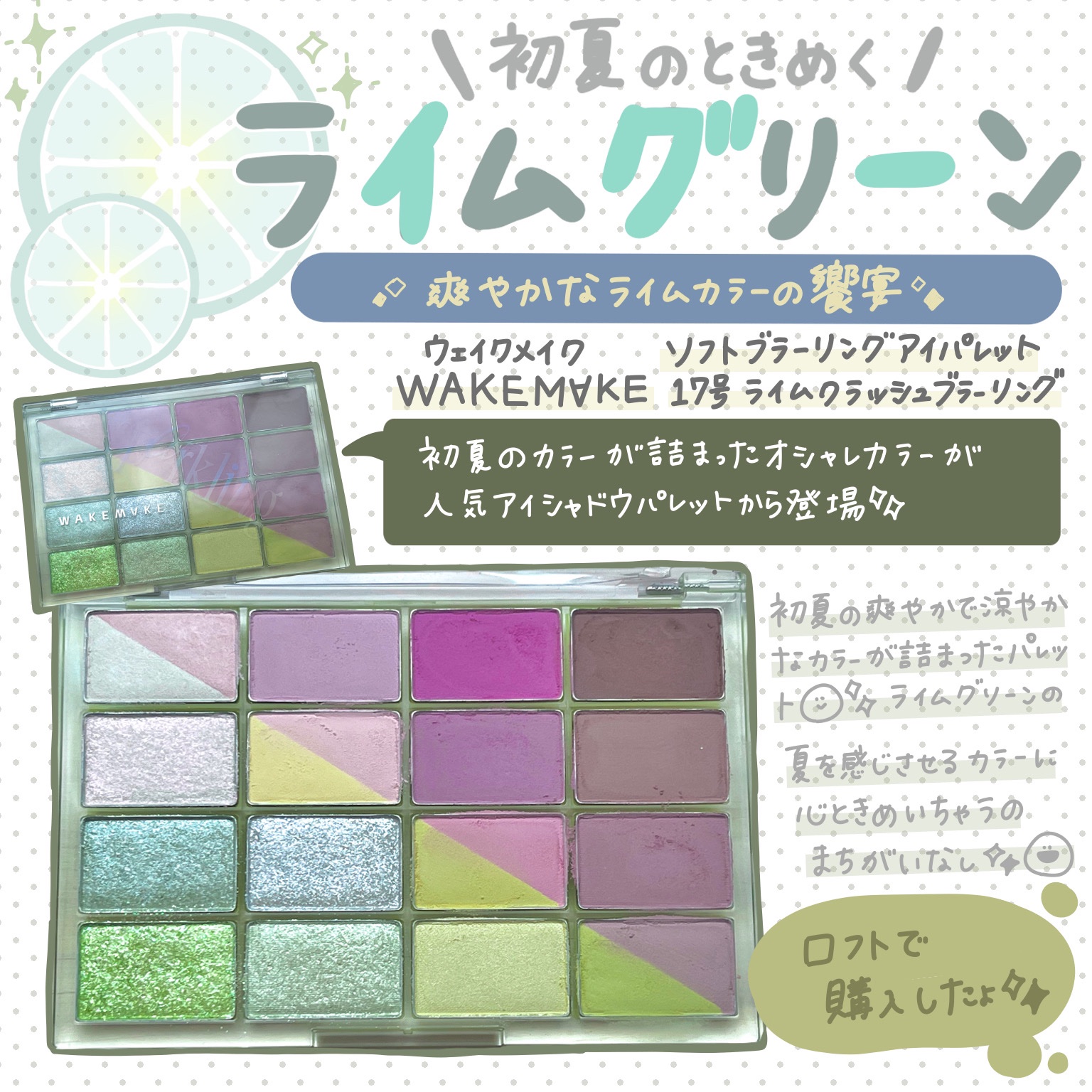 ソフトブラーリングアイパレット/wakemake/アイシャドウパレットを使ったクチコミ（1枚目）