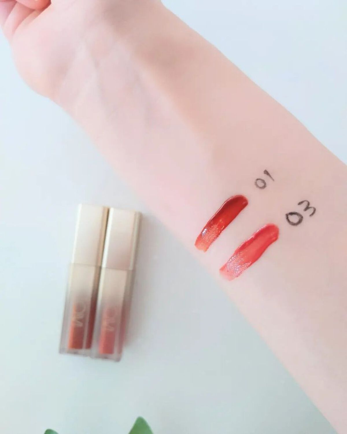 シアーリップティント 01 主人公〈brick red〉/TOWI/リップティントを使ったクチコミ（2枚目）