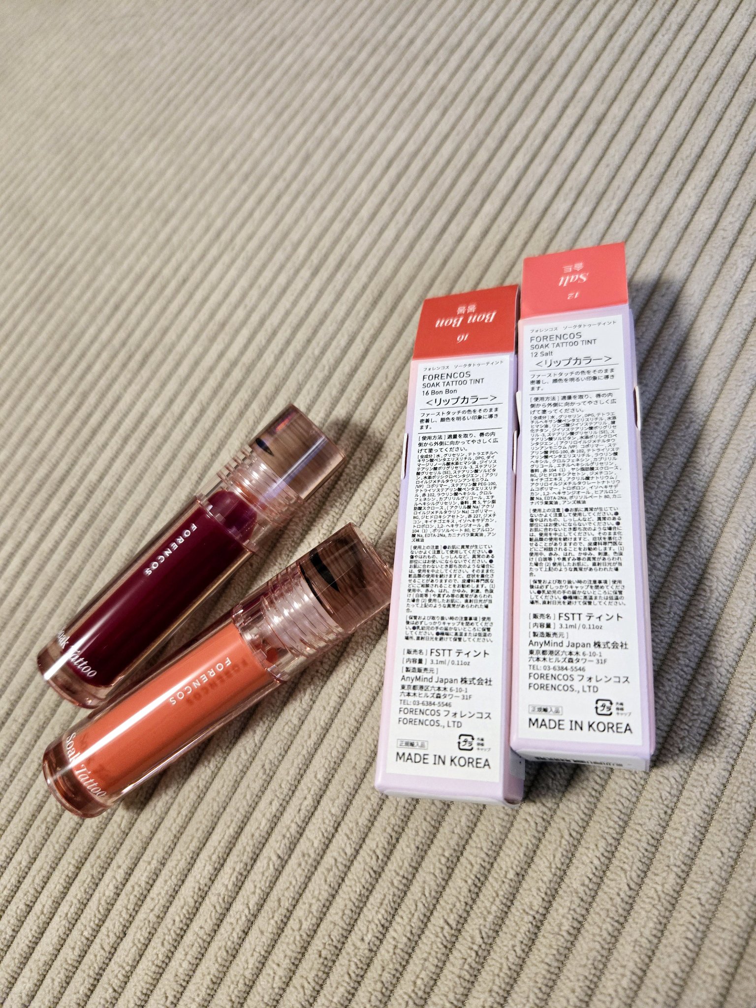 Soak Tattoo Tint 16 ボンボン/フォレンコス/リップグロスを使ったクチコミ（3枚目）