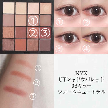 UT シャドウ パレット/NYX Professional Makeup/アイシャドウパレットを使ったクチコミ（2枚目）