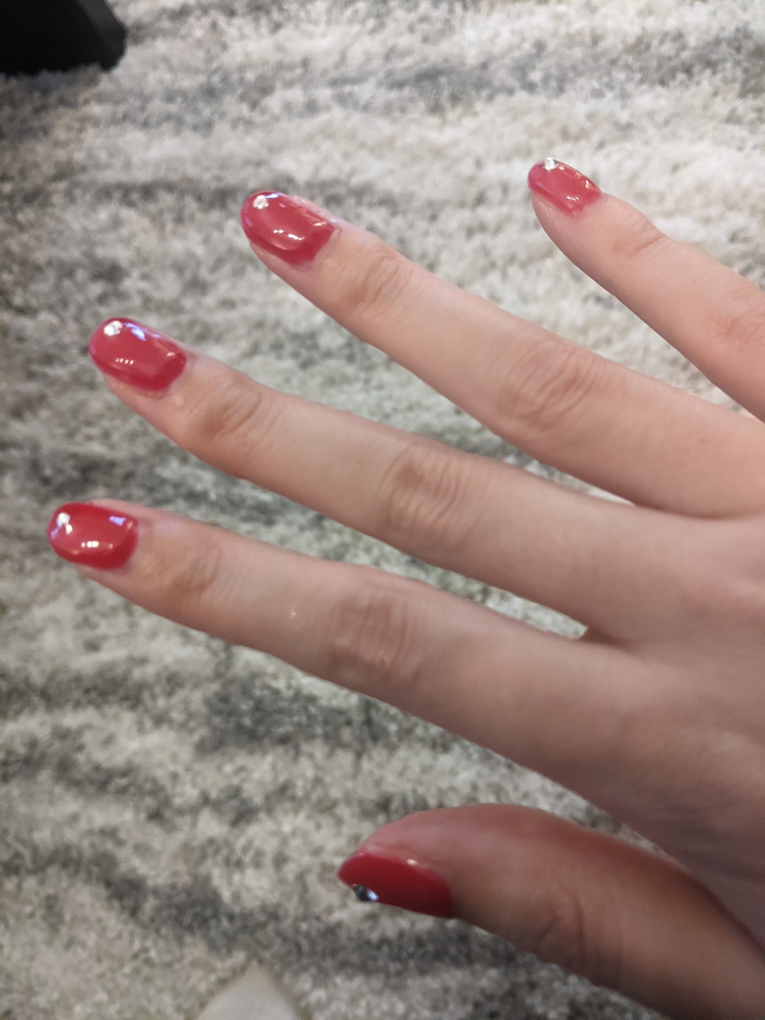 BRG ジェルネイル 22 レッド/DAISO/ジェルネイルを使ったクチコミ（3枚目）